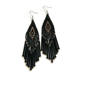 2 for 30 / Stylish Black Beaded Earrings